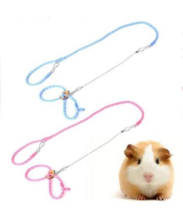 zhuangyulin 6 1PC Hamster Harness Rope Pet Hamster Harness Lovely Adjustable Pet Rat Mouse Hamster Harness Rope Ferret Finder Lead Leash with Bell Blue Small - Buy Online on SooperMarket.com