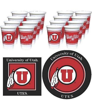 Westrick Paper Co. Utah Utes Party Supplies - Serves 16 (48 pieces)