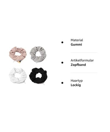 Rapoyo 4-Piece Colorful Hair Ties with Zipper Bag | Stylish Scrunchies & Elastic Hair Bands for Women & Girls - Perfect Ponytail Accessories - Buy Online on SooperMarket.com