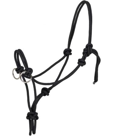 Marengos Black Knotted Halter with Reins for Warmbloods - Premium Quality Equestrian Gear - Buy Online on SooperMarket.com