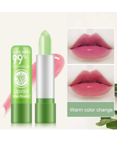 12PC Aloe Vera Lip Balm Set - Natural Color Changing Lipstick Moisturizing Gift for Girls - Buy Online on SooperMarket.com