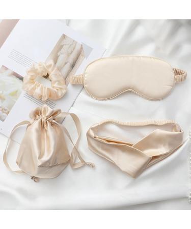Buy Breathable Silk Eye Shade with Scrunchy Band & Lightweight Carry Bag - Ideal for Travel | International Shipping Available - Buy Online on SooperMarket.com