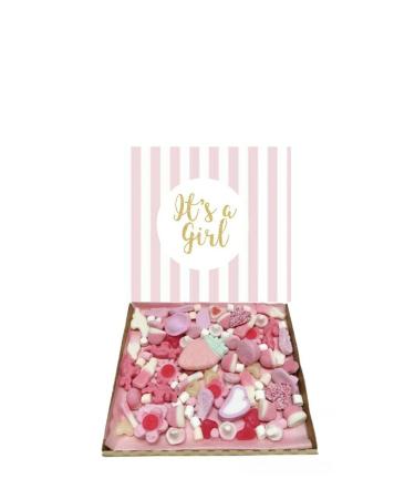 Its A Girl Gift Pick n Mix pink 300g Sweets Selection Box Sweet Hamper PInk & Gold Present