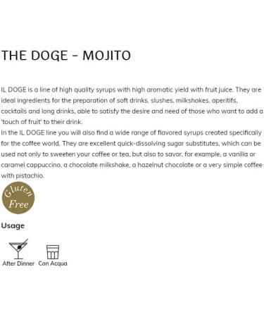 Il Doge Mojito 70cl Cocktail Mixers Syrup - Buy Online on SooperMarket.com