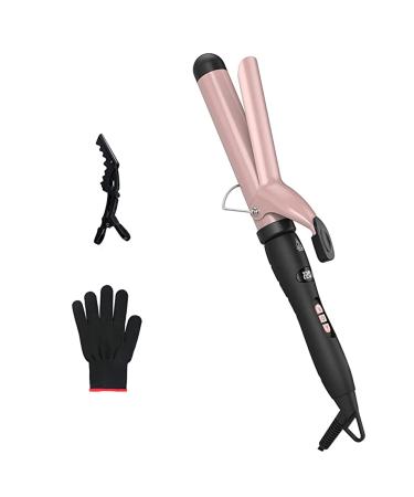 PRETFY 1 1/4 Inch Curling Iron with Ceramic Coating Barrel for Long/Medium Hair 140-428 Adjustable Temperature 30s Instant Heat 110-240V Dual Voltage Hair Waving Style Tool for Girls & Women