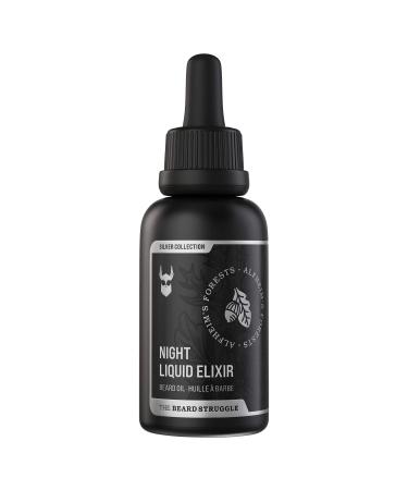 The Beard Struggle Night Liquid Elixir Beard Oil - Silver Collection - Alfheim's Forests - Softens Moisturizing & Healthier Beard Growth - Vegan-Friendly Beard Growth Oil (30 ml) Silver - Alfheim's Forests