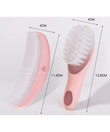 EXCEART Newborn Baby Comb and Brush Set with Baby Wipes - Baby Essentials Kit for Infant Massage and Toddler Hair Care (Pink) - Buy Online on SooperMarket.com