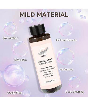 Premium Lash Shampoo Concentrate 100ml | Oil-Free Eyelash Extension Cleanser Kit | Ultimate Lash Cleaning Brush & Bottle - Buy Online on SooperMarket.com