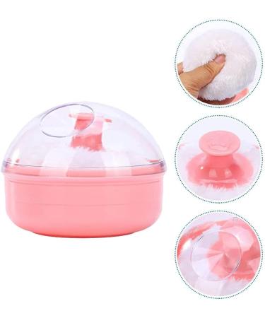 WBTY Baby Talcum Powder Puff Box - Soft Sponge Cushion Storage Container for Home and Travel - Pink - 9x7x7cm - Buy Online on SooperMarket.com
