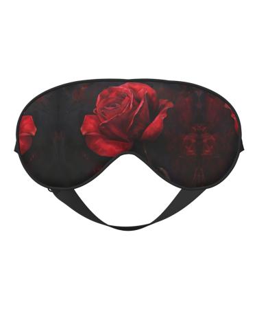 Red Rose Soft Sleep Eye Mask Female Breathable Eye Patch Perfect for Travel and Relaxation