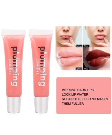 2PC Lip Plumping Serum & Gloss - Long-lasting Moisturizing Lip Gloss for Fuller Softer Lips | Glitter Lipstick Amplifier (8#) - Buy Online on SooperMarket.com