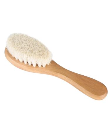 Soft Natural Goat Baby Hair Brush and Infant Head Massage Comb with Wooden Handle - Buy Online on SooperMarket.com