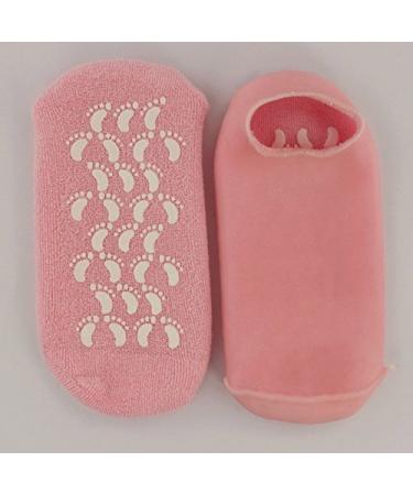 Veewon Moisturizing Gel Socks - Spa Quality with Vitamin E & Oil for Repairing Dry Skin | 2 Pairs Blue & Pink - Buy Online on SooperMarket.com