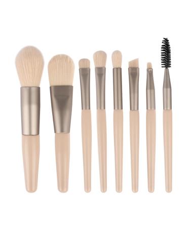 Dajidafu 8 Pieces Portable Makeup Brushes Waterproof Storage Bag Powder Foundation Make Up Kit Brush Cosmetics Supplies White Type 2 White Type 2