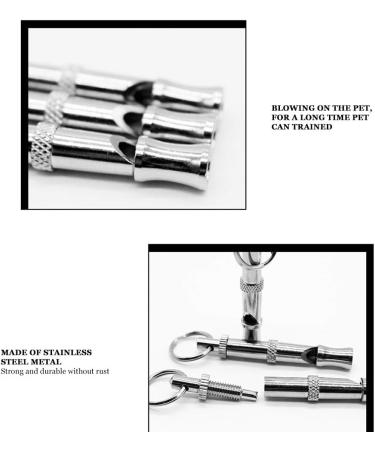 Premium Pet Training Pipe - 10 Adjustable Stainless Steel Dog Whistles | Stop Barking with Sound Waves | Multi-Function Keychain - Buy Online on SooperMarket.com