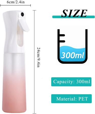 Toionmm 300ml Pink Continuous Spray Bottle - Ultra Fine Manure Spray for Hair Styling Plants & Cleaning - Safe Outlet Design - Buy Online on SooperMarket.com