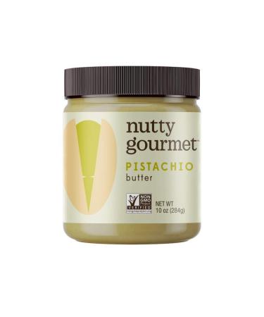 Nutty Gourmet Pisatchio Butter - Fresh Gourmet Nut Butter - All Natural - Peanut Free - Vegan - California Grown Pistachios - Keto Snacks - Gluten Free (10oz - 1 Pack) 10 Ounce (Pack of 1)