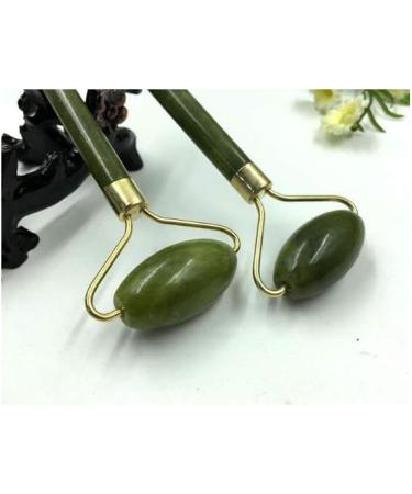 Jade Facial Massage Roller - Natural Anti-Aging Skin Tightening Massager for Face Neck & Eyes | 5.5 Inch Golden - Home Decoration - Buy Online on SooperMarket.com