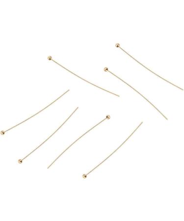 100pcs 18K Gold Plated Ball Head Pins 22 Gauge for DIY Jewelry Making - 35x0.6mm - Buy Online on SooperMarket.com