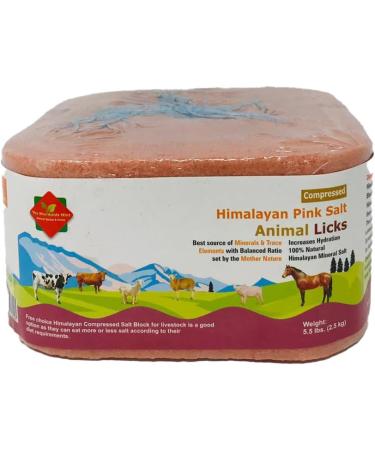 Compressed Himalayan Animal Horse Lick 2.5 KG | Natural Pink Salt with strong hanging Rope Suitable for all Animals 2.5 kg Salt l Product from Pakistan - Buy Online on SooperMarket.com