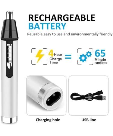 USB Rechargeable Nose & Ear Hair Trimmer Electric Eyebrow Groomer with Light | Perfect for Home & Travel - Buy Online on SooperMarket.com