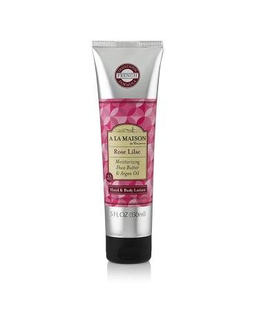 A LA MAISON De Provence Hand and Body Lotion | Natural Moisturizing Lotion with Argan Oil and Shea Butter | Moisturizer for Dry Skin | Paraben and Phthalates Free | Rose Lilac Scent 5 Oz (1 Pack)