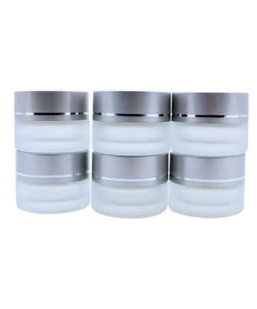 Kingyh 6 pieces Mattlas cream can 5ml mini cream parlor made of glass with screw cap container glass container TIRK for travel at home storage cosmetics cream lotions essential oil powder -matt white