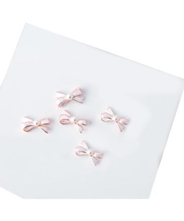 5Pcs Metal Nail Art Studs 3D Nail Art Metal Nail Art Jewelry Decorations Pearls Bows Nail Decoration Accessories Nail Rivets Gems Coffee color - Buy Online on SooperMarket.com