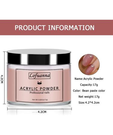 Lofuanna 17g Professional Bean Paste Color Acrylic Powder - Salon Quality Nail Extension System (06) - Buy Online on SooperMarket.com