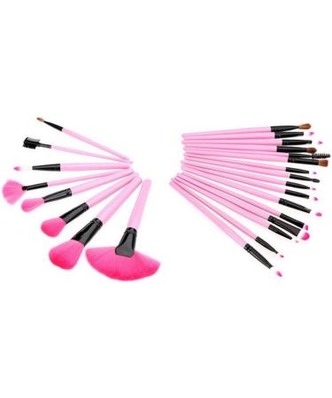 XLKJ 24 Pieces Makeup Brush Set - Premium Cosmetic Brushes with Bag (Pink) | Best International Shipping - Buy Online on SooperMarket.com