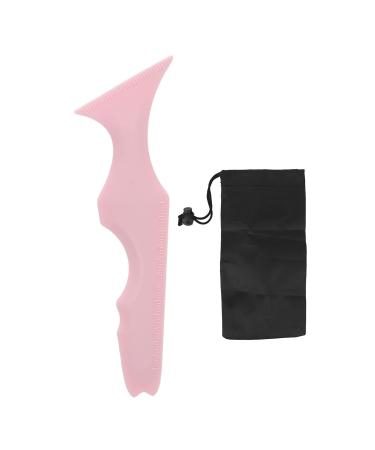 Reusable Eyeliner Stencils Silicone Beauty Ruler 5 In 1 Eyeliner Stencil Multi Purpose Silicone Eyebrow Pencil Stencil Winged Tip Eyeliner Aid for Makeup Cosmetic Pink