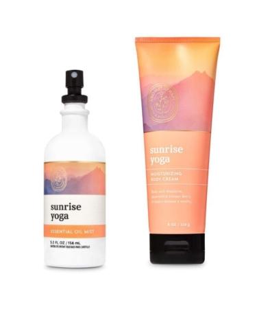 Bath and Body Works - Aromatherapy - Sunrise Yoga - Essential Oil Mist & Body Cream - Gift Set - 2020