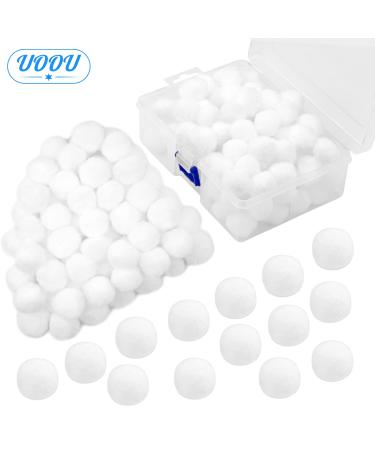 UOOU 100 Pcs White Pom Poms 1inch/2.5cm  Solid Color Craft Pom Poms Bulk with Storage Box  Small Pom Poms Set for Crafts  Arts and Craft Pom Pom Balls for DIY Art Creative Crafts Decorations