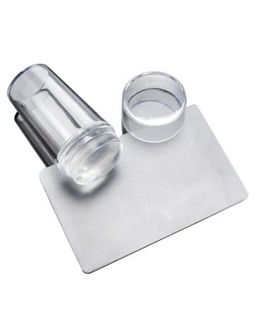 BEAUTYBIGBANG One Piece Clear Silicone Jelly Stamper With Scraper Clear Nail Art Jelly Stamper Nail Art Stamping Stamper for Manicure Tools