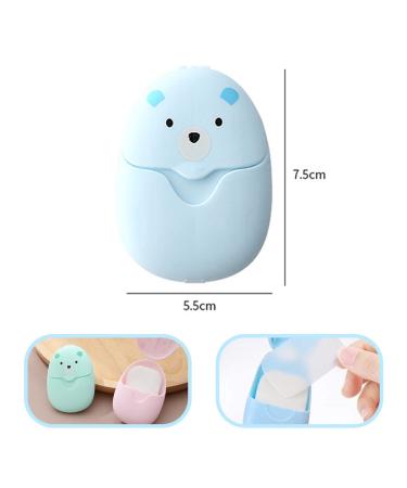 Ancuioyz Portable Boxing Paper Soap Leaves | Mini Travel Soap in Pink Blue & Green | Disposable Soap with Plastic Case - Buy Online on SooperMarket.com