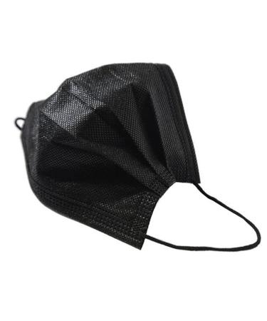 50pcs Black Disposable Face Masks - Breathable Mouth Cover for Adults (Men & Women) - Elastic Ear Loop - Buy Online on SooperMarket.com