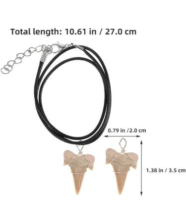 Toddmomy Wire Wrapped Fossilized Shark Teeth Necklace Shark Tooth Pendant Decoration Shark Teeth Charms Tooth Ornament - Buy Online on SooperMarket.com