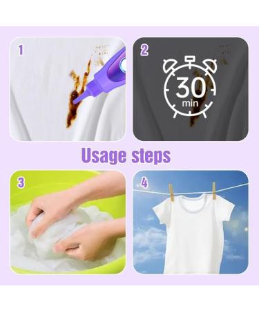 2PC Enzyme Laundry Stain Remover - Fast & Effective Stain Cleaning Solution for Clothing | Purple Bottle - Buy Online on SooperMarket.com