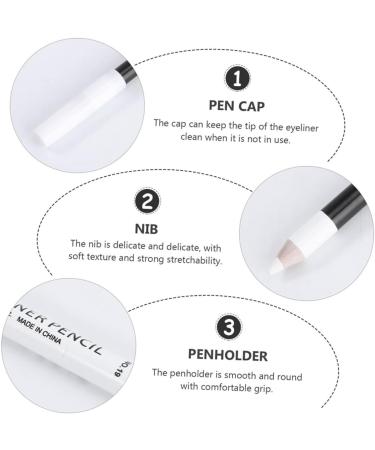 PLAFOPE 72 Pcs Eyeliner Pencil Hair Braiding Sponge Eye Line Drawing Tool Eye Line Pencils Wooden Pole White - Buy Online on SooperMarket.com