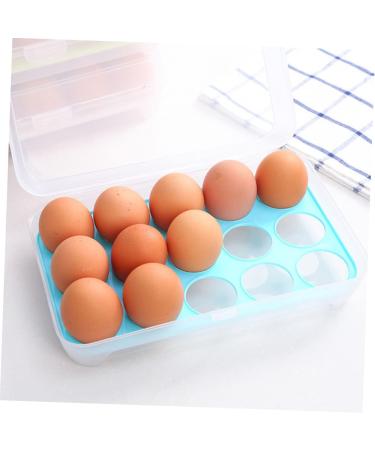 Mikikit Refrigerator Egg Container 15 Egg Clear Container Acrylic Organizer Containers for Food Fridge Memory Refrigerator Blue medium - Buy Online on SooperMarket.com