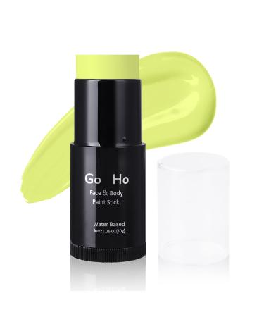 Go Ho Water Based Pastel Yellow Face Paint Stick Washable (1.06 Oz) Non-toxic Cream Body Paint Full-coverage Face Body Paint Makeup Stick for Theater Halloween SFX Cosplay