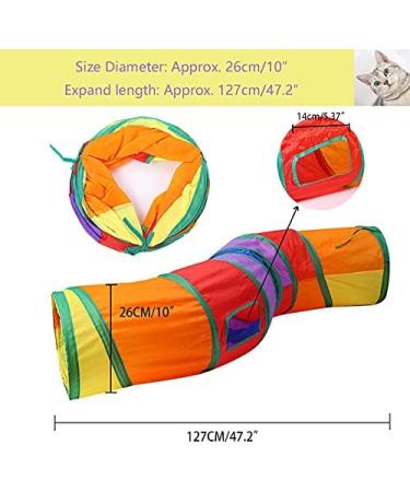 Interactive Cat Tunnel Toy for Indoor Cats - Collapsible S-Style Rainbow Tunnel for Kittens, Rabbits, and Puppies - Buy Online on SooperMarket.com