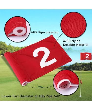 Tobwolf 4PCS Portable 15x22cm Golf Flags for Putting Green - 420D Nylon Practice Targets with Numbered Pins - Indoor/Outdoor Use - Buy Online on SooperMarket.com