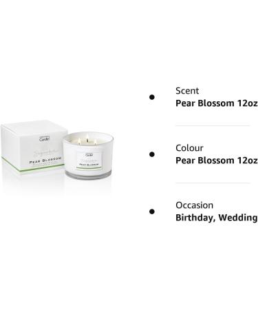 Luxury Pear Blossom Scented Candle Gift for Women | 35 Hours Burn Time | Hotel Collection | 12oz Natural Wax Blend | The Copenhagen Company - Buy Online on SooperMarket.com