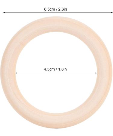 20 Pcs Baby Wooden Rings - Natural 65mm Tinkering Circles for DIY Crafts & Art | Unfinished Wood Rings for Childhood Projects - Buy Online on SooperMarket.com