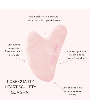 Skin Gym Sculpty Heart Gua Sha Face Massager for Under Eye Bags & Puffy Eyes - Anti-Aging Beauty Tool with Rose Quartz - Buy Online on SooperMarket.com