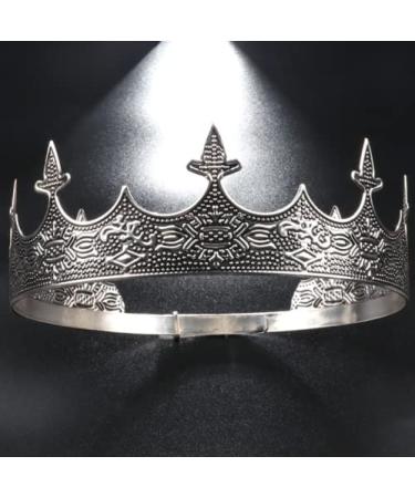 JORCEDI Crown Hair Jewelry - Royal King Diadem for Men, Metal Big Tiaras for Wedding, Halloween Costume & Music Festivals - Buy Online on SooperMarket.com