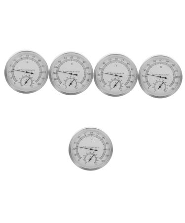 Homoyoyo 5st sauna moisture thermometer Inner-autenthermometer Digital wall clocks Wall thermometer outside house thermometer reloj de pared digital stainless steel simple wall hanging silverx5st 12.7x12.7cmx5pcs
