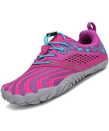 SAGUARO Kids Water Shoes Boys Girls Quick Dry Aqua Athletic Sneakers Lightweight Sport Shoes(Toddler/Little Kid/Big Kid) 12.5 Little Kid Purple/Stripe