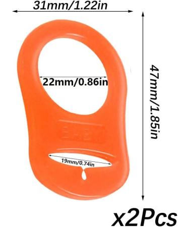 Silicone Dummy Clips Adapter - 2 Pcs Button Ring Pacifier Clip Adapter - Orange - Buy Online on SooperMarket.com